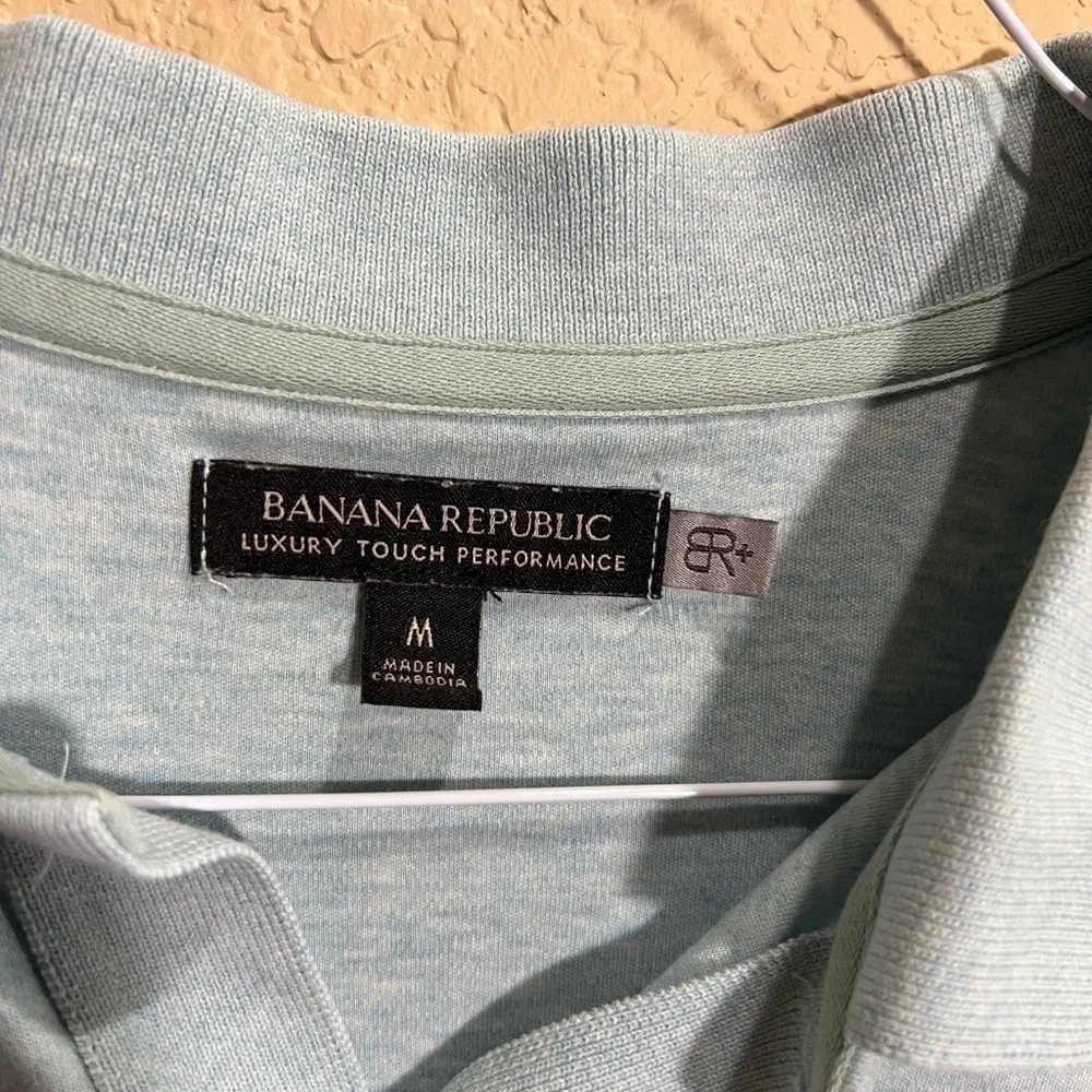 Banana Republic Light Blue Gray Polo Shirt